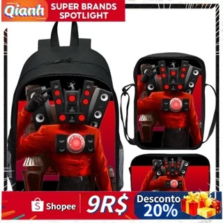 3Piece/Set Mochila Para Crianças Caixa De Lápis SKIBIDI TOILET 3D Padrão De Desenho Animado Escolar Confort,saco escolarável À Prova D'água
