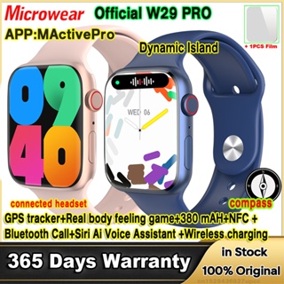 Dynamic Island W29 PRO Smartwatch Relógio Inteligente MicroOS 10 Bússola Série W29PRO NFC Jogo GPS Rastreador De Chamada Bluetooth W28 Atualização