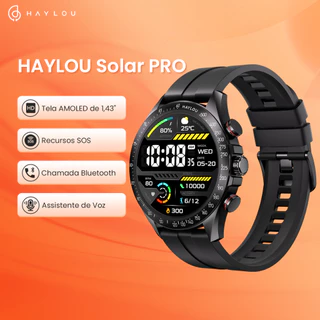 HAYLOU Solar Pro Relógio Smartwatch BT5.3 Bluetooth Chamadas telefônicas Smartwatch para Masculino e Feminino Tela AMOLED de 1,43"