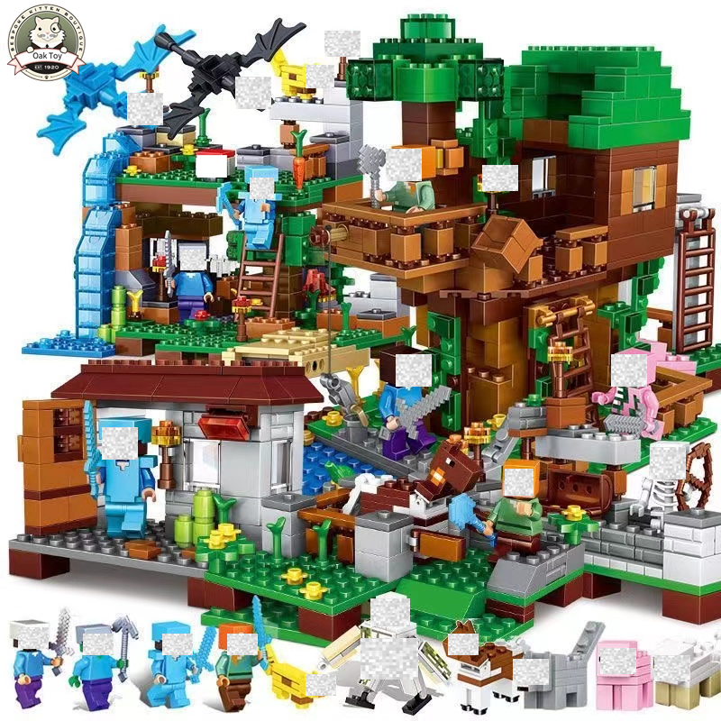 Blocos De Montagem Minecraft Série Brinquedos Educativos Infantis Com Mini