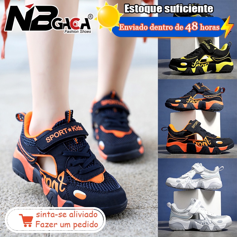 4 Cores Sapatos De Tênis Para Crianças Corrida Esportiva Meninos De 5 A 18 Anos Girls , 2023 Sandálias De Trabalho Aberto De Verão Infantil De Malha Respirável Tamanho Completo 28-40