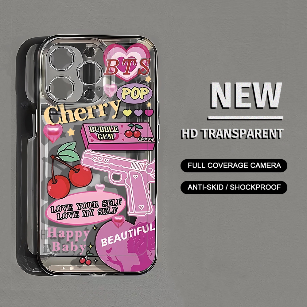 Capa Rosa De Desenho Animado Para iPhone 15/14/13/12/11 Promax HD Macia ...