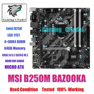 Placa-Mãe MSI B250M BAZOOKA B250 LGA1151 4 * DDR4 64G DVI + HDMI M-ATX Testado