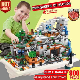 900 Peças Meu Mundo Série Brinquedos Infantis Conjunto de Casas de Aldeia Blocos de Construção Brinquedos Educativos Presentes de Aniversário e Natal para Crianças