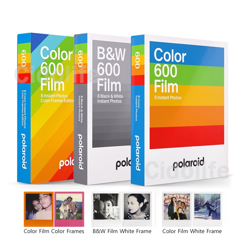 Polaroid Color 600 Film B & W Frames Filme Instantâneo