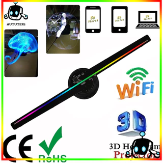 Projetor holográfico 3D LED Wi-Fi Display Ventilador Holograma Reprodutor de Publicidade