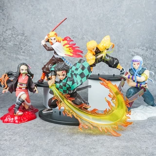 10-22cm Caçador De Demônios Anime Kamado Tanjirou Nezuko Rengoku Kyoujurou Agatsuma Zenitsu Akaza Uzui Tengen Figuras De Ação Em PVC Modelo De Bonecas De Mesa