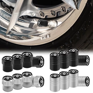 4pcs Tampas De Pneus De Liga De Alumínio Para Carros Com Logotipo 3D Tampa De Proteção De Válvula Toyota corolla yaris rav4 avensis auris camry c-hr 86 prius Emblema