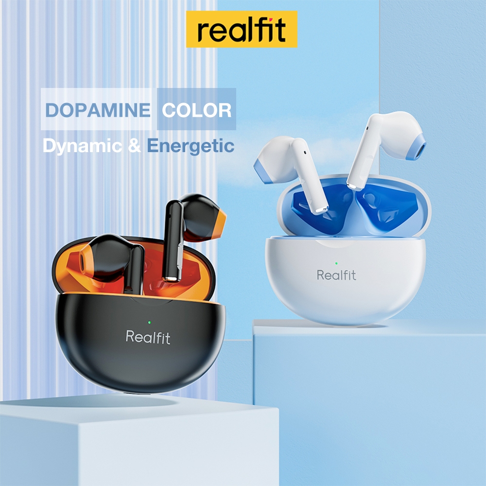 Realfit F2 TWS Fone De Ouvido Bluetooth De Boa Qualidade Sonora Mini Earbuds Sem Fio Mate Com Microfone