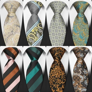 Luxo 8CM 3.15 " Gravatas Masculinas Flor Paisley Listras Formal Clássico Vestido Gravata Corbatas De Negócios Jacquard T