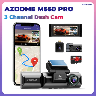 AZDOME M550 PRO 4K Dashcam 3 Canais Dianteiro Cabine Traseira Gravador De Carro 5G WiFi Visão Noturna GPS