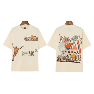 Novo Estilo Camiseta de Alta Qualidade Camiseta Solta Frente Formato de Camiseta Digital Trendy Frente Costas Impressa Moda Redonda Pescoço Curto Homens Mulheres Mesmo Estilo