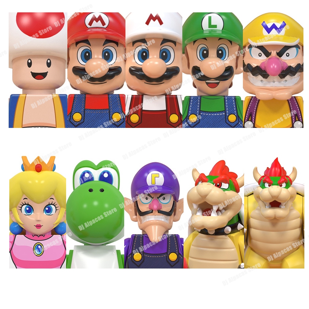 Coleção 6 Bonecos Figuras Colecionáveis Personagem Super Mario Bros Luigi  Yoshi Toad Princesa Donkey Kong Game Brinquedo Game Super Luigi Toad  Princesa Luigi SNES NES todo Brasil