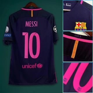 16-17barcelona No. 10 MESSI Jersey Retro NEYNAR JR JR Jersey de Futebol Jersey da Liga Européia Personalizada Jersey