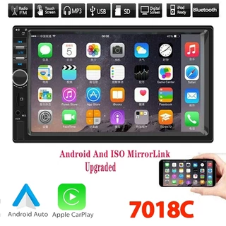 Essgogoo Centro De Carro Multimídia Player 7 Polegadas HD 2 Din MP5 7018B Espelho Link IPS Tela GPS Bluetooth Com Fio Carplay Android Auto
