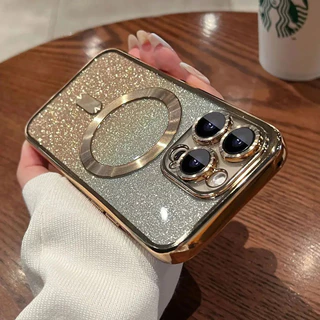 Capa Transparente Para iPhone 11 12 13 15 Pro Max Silicone Macio De Carga Magnética Sem Fio