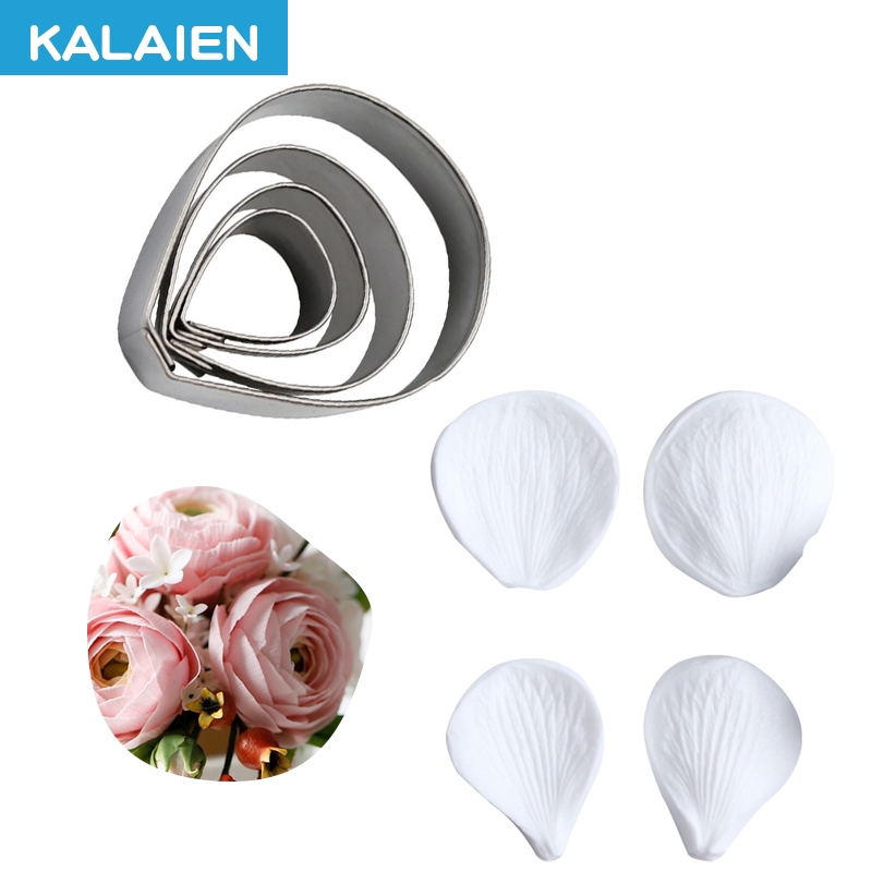 KALAIEN buttercup flor fondant flor molde pétala silicone mo