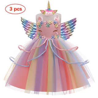 Roupa fashion infantil para festa de unicornio