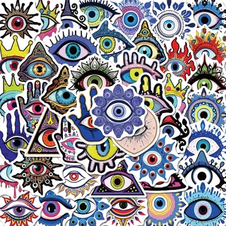 50pcs Adesivos Da Série Devil's Eye Autocolantes Devil's De Alto Valor Estético Criatividade Personalizada Caixa Telefônica De PVC Decoração De Escritório De Computador À Prova