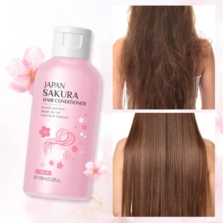 LAIKOU Japão Condicionador De Cabelo Sakura Suavizante Hidratante Reparação De Cabelos Danificados Reduz Extremidades Divididas 100ml