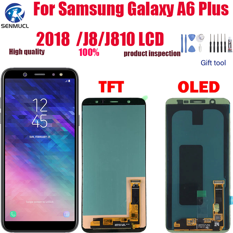 Amoledtft Para Samsung Galaxy A6 Plus 2018a605j8j810 Display Lcd Digitalizador De Tela 3577