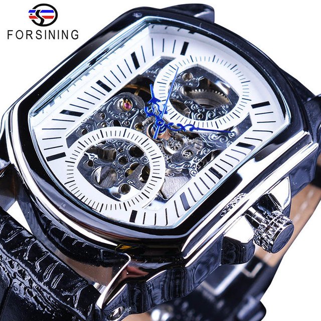 WINNER orologi automatici Orologio da uomo classico in acciaio inossidabile con scheletro a carica automatica Orologio da polso con croce alla moda  1511