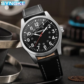 Relógio Esportivo Sinoke Para Homens Moda Casual Quartzo/Couro