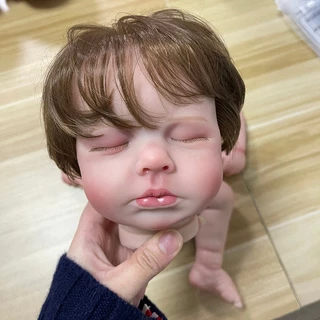 Reborn Kit De Bonecas Renascidas De 20 Polegadas Dormindo Loulou Com Cabelo Enraizado Já Pintado Pele 3D Veias Visíveis Bricolagem