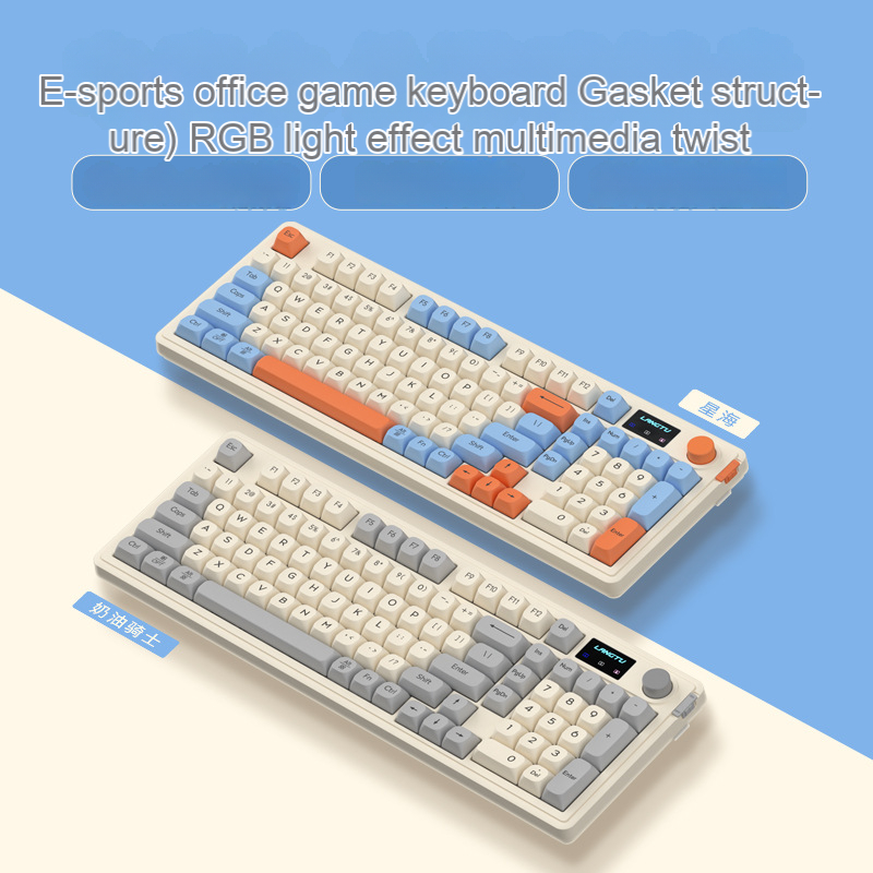 Teclado Mecânico De Jogos Sem Fio Escritório De Três Modos Bluetooth Mudo