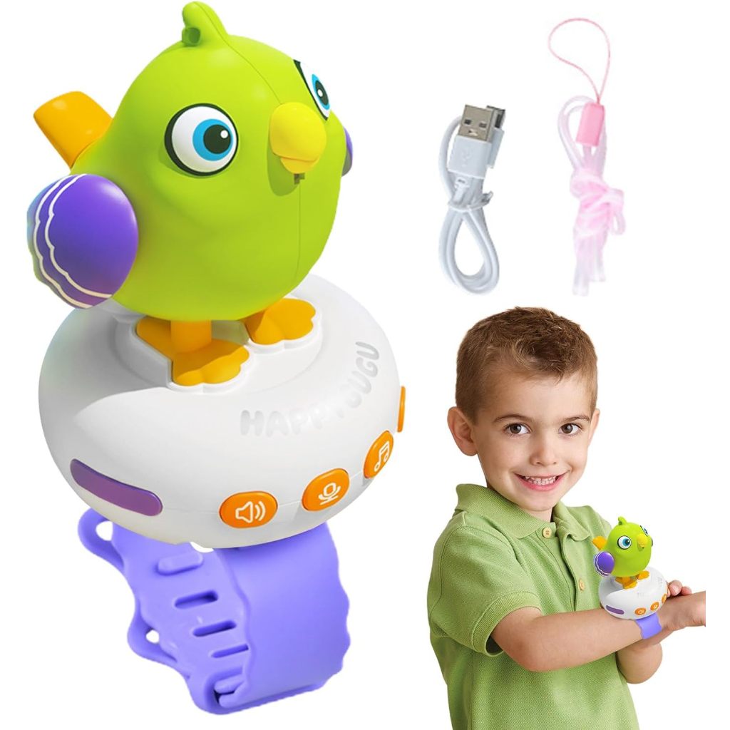 Brinquedo Falante Musical Toddler , Papagaio Repetindo O Que Você Diz Pássaro Interativo Presente Eletrônico Para Menina