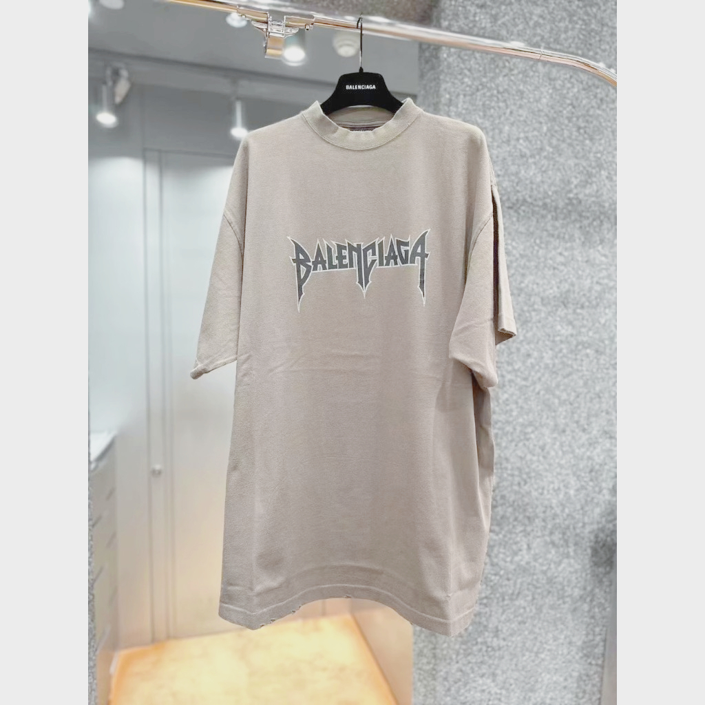 Bljs Fashion Lightning Carta Logotipo Khaki De Manga Curta Impressa