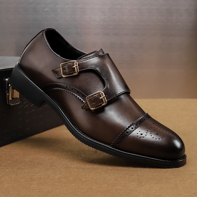 Design De Moda De Luxo Masculino Sapatos Formais Mocassim Monge Cinta Festa De Casamento Bonito Confortável Legal