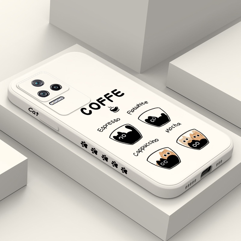 Capa Para Telefone De Café Gato Bonito Xiaomi Poco M4 F4 X4 F3 F2 X3 M3 PRO NFC 4G 5G GT C40 Design Criativo
