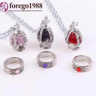 2pcs/Set Anime Puella Magi Madoka Magica Cosplay Colar De Gemas Pingente Festa De Presentes Propaganda