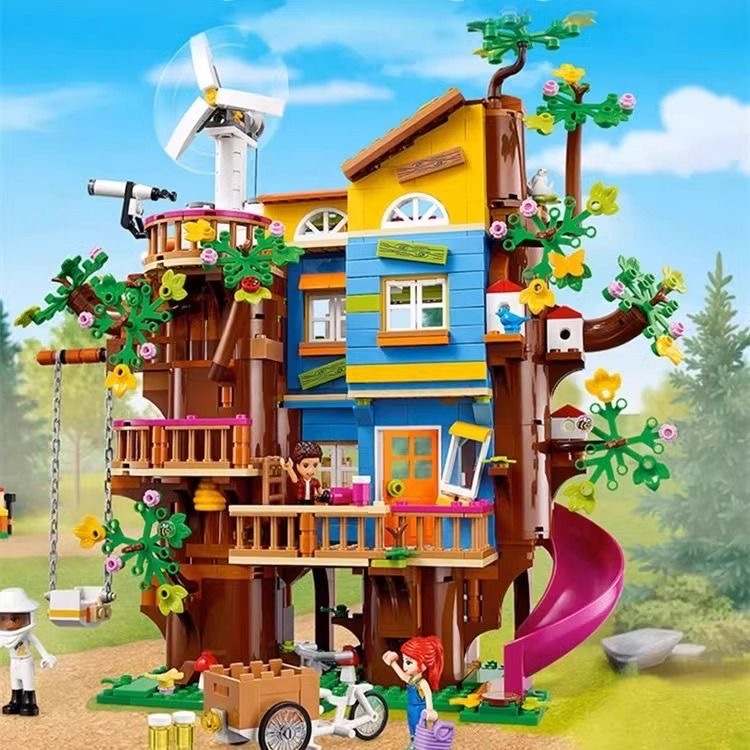 11114pcs Lego Building Blocks Good Friend Series Friendship Tree House House House Villa Montagem de Brinquedos Educativos Infantis