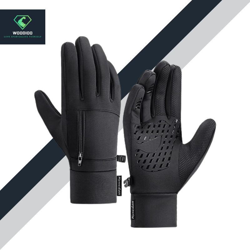 Luvas De Inverno Masculinas Térmicas À Prova D'água Com Tela Sensível Ao Toque E Bolso Antiderrapante