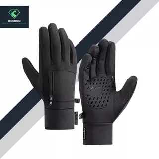 Luvas De Inverno Masculinas Térmicas À Prova D'água Com Tela Sensível Ao Toque E Bolso Antiderrapante