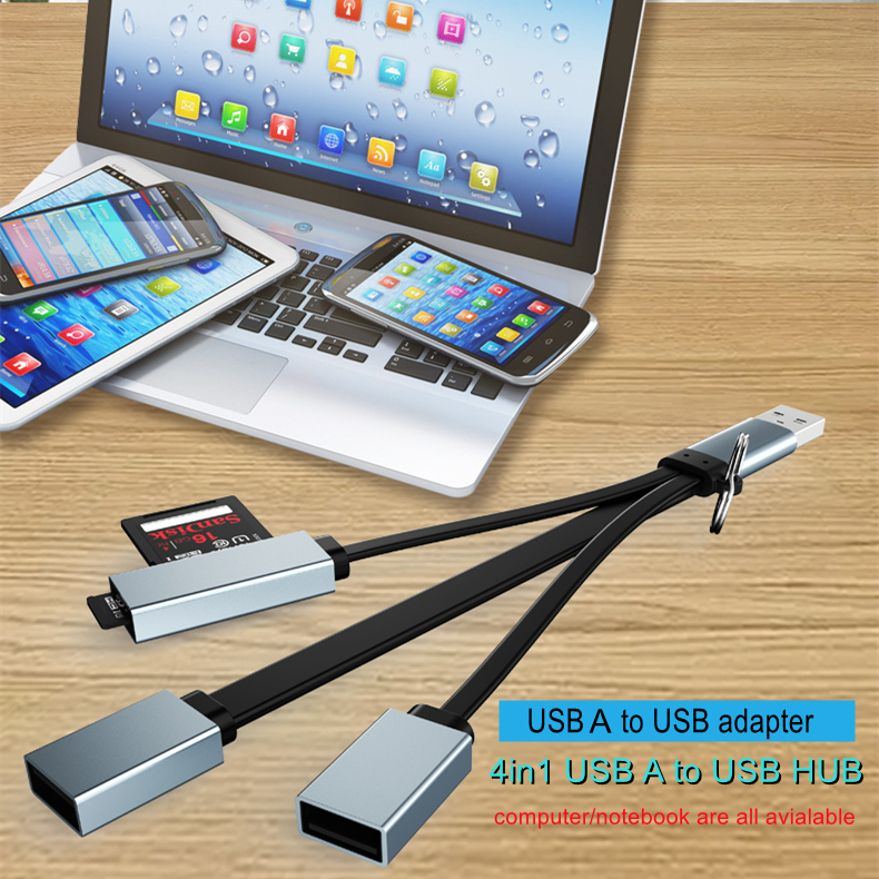 Airsky USB A Hub 4 Portas , Múltiplas Leitor De Cartões (SD/TF ...
