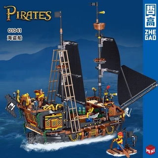 1328pcs Lego Bloco de construção Lego Série Navio Pirata Série Black Pearl Assembled Building Block Modelo Brinquedo