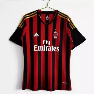 2013-14 AC Milan Home KAKA Season Retro Sports T-Shirt