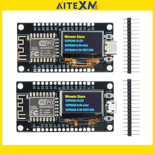 Placa De Desenvolvimento NodeMCU ESP8266 Com Display OLED De 0,96 Polegadas CH340G ESP-12F Módulo WiFi TYPE-C USB Para Arduino/Micropython