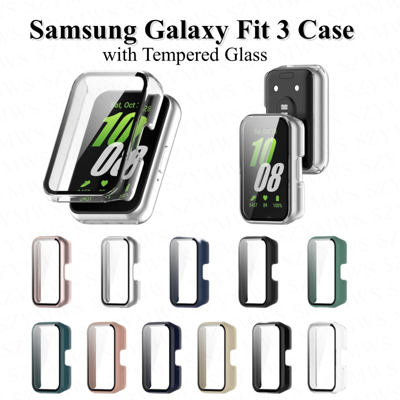 Estojo Samsung Galaxy Fit 3 Com Protetor De Tela Anti-Riscos De Vidro Temperado Para fit3 PC Hard Case Bumper