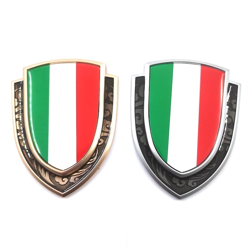 1 x Metal Verde Branco Tricolor Vermelho Itália Bandeira Emblema Adesivo