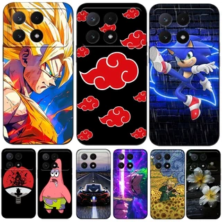 Estojo Para Telefone POCO X6 PRO Silicon Phone Back Cover Preto tpu anime Engraçado De Desenho Animado