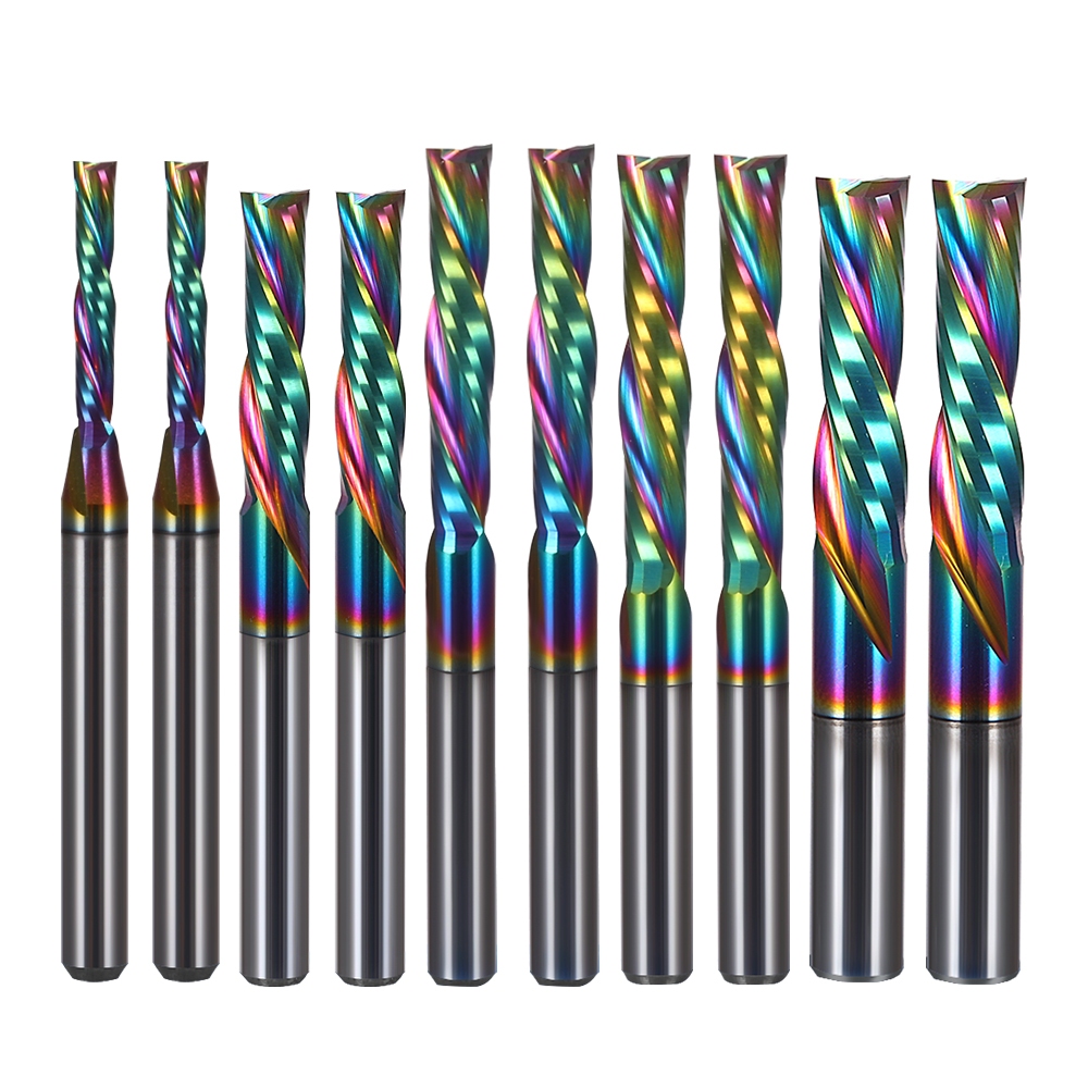 sourcing map Fresa a punta quadrata, diametro 0,6 mm, fresa a spirale in carburo solido AlTiSin, con 2 scanalature e 4 mm, lunghezza di taglio 4 mm, gambo da 4 mm