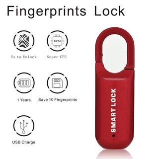 Mini Cadeado De Impressão Digital USB Fechadura Eletrônica Sem Chave Biométrica Inteligente Rápida Para Viagens