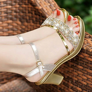 Sandálias De Couro Genuíno De Salto Médio Feminina Verão 2022 Novo Estilo Femininas Grosso Sapatos Mães