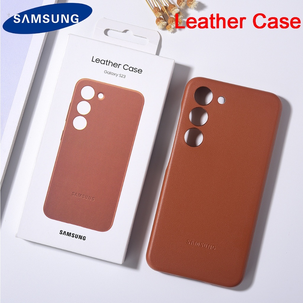 Estojo De Couro Real Original Samsung Para Galaxy S22/S22 PLUS/S23 Proteção Genuína Com Caixa