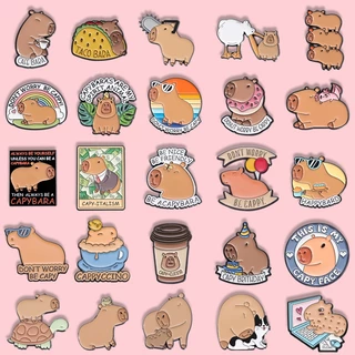 333 Estilos Desenho Animado Animal Capybara Broche De Esmalte Mochila Fofa Multiforma Acessórios De Roupa Jóias De Presente