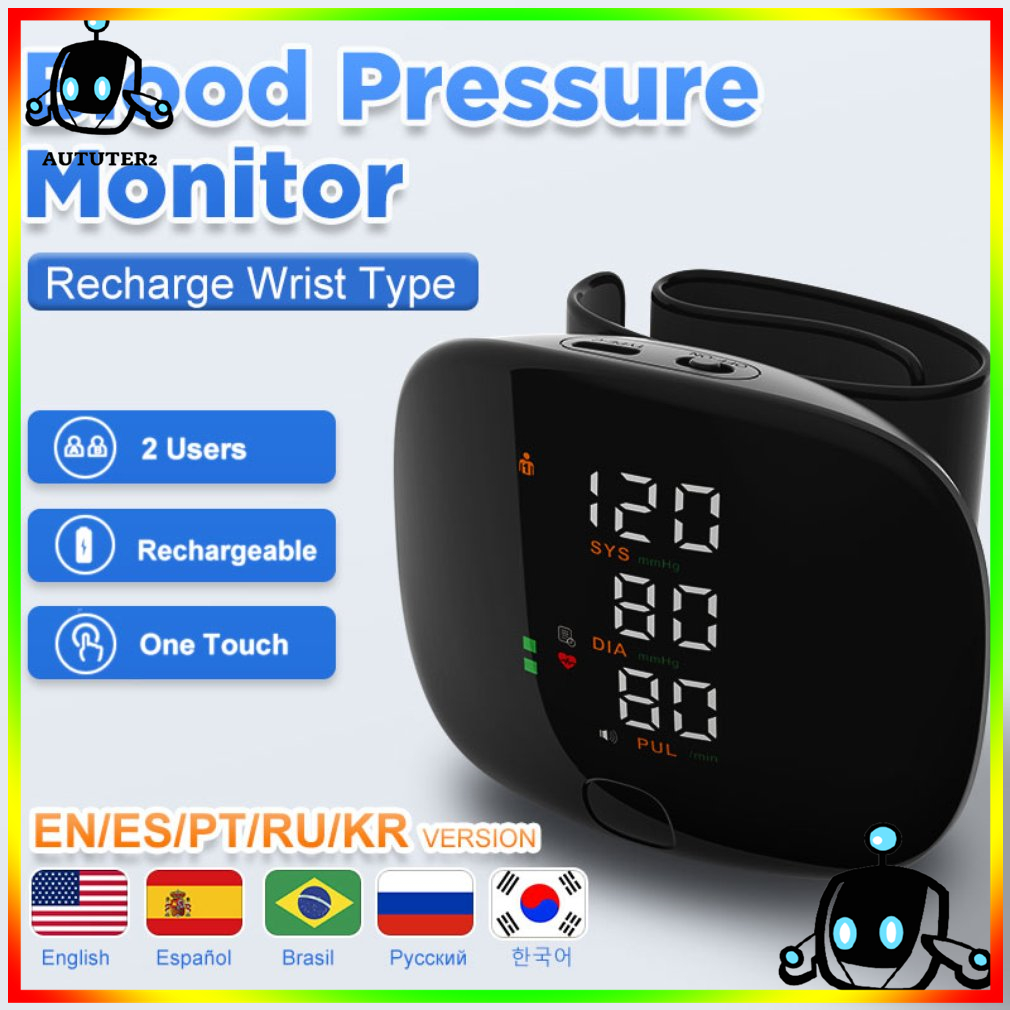 Monitor De Pressão Arterial De Pulso Digital De Voz Recarregável Dispositivo Tensiômetro Esfigmomanômetro 80 Armazenamento De Dados